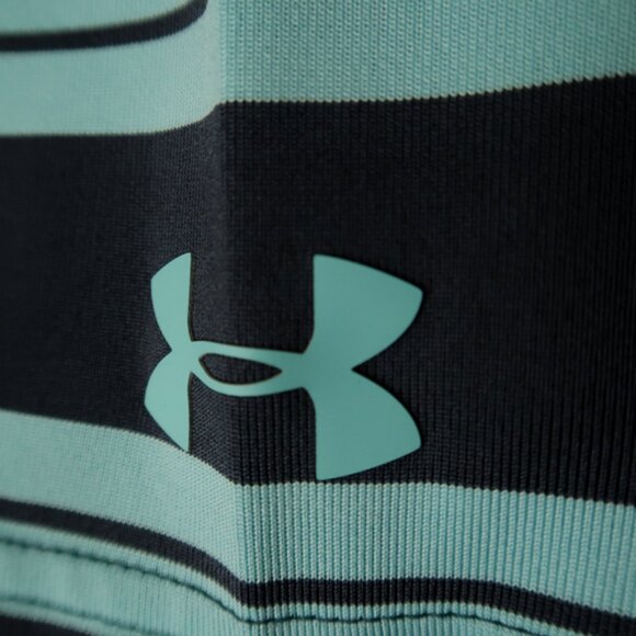 Under Armour HeatGear Blue Pelican Striped Polo (L) OMG! 😎 - Picture 6 of 9